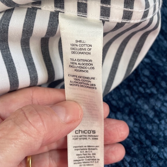 Chico’s Effortless Stripe Tank Shirt - Picture 9 of 9